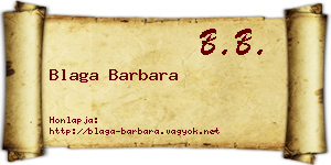 Blaga Barbara névjegykártya